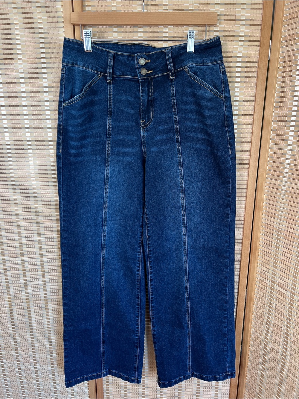 High-Rise Wide-Leg Jeans in Deep Indigo